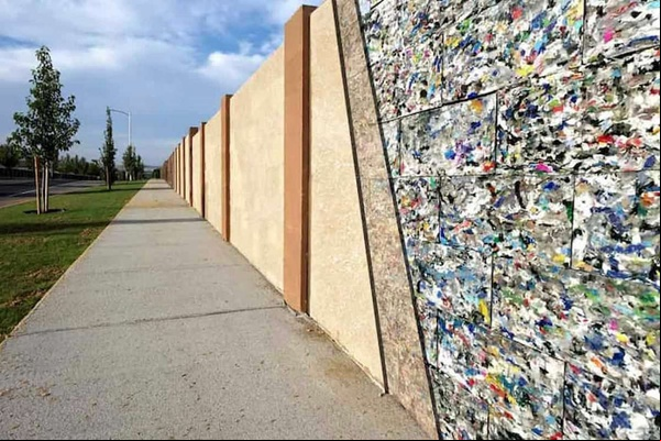 Blocos feitos de plástico reciclado